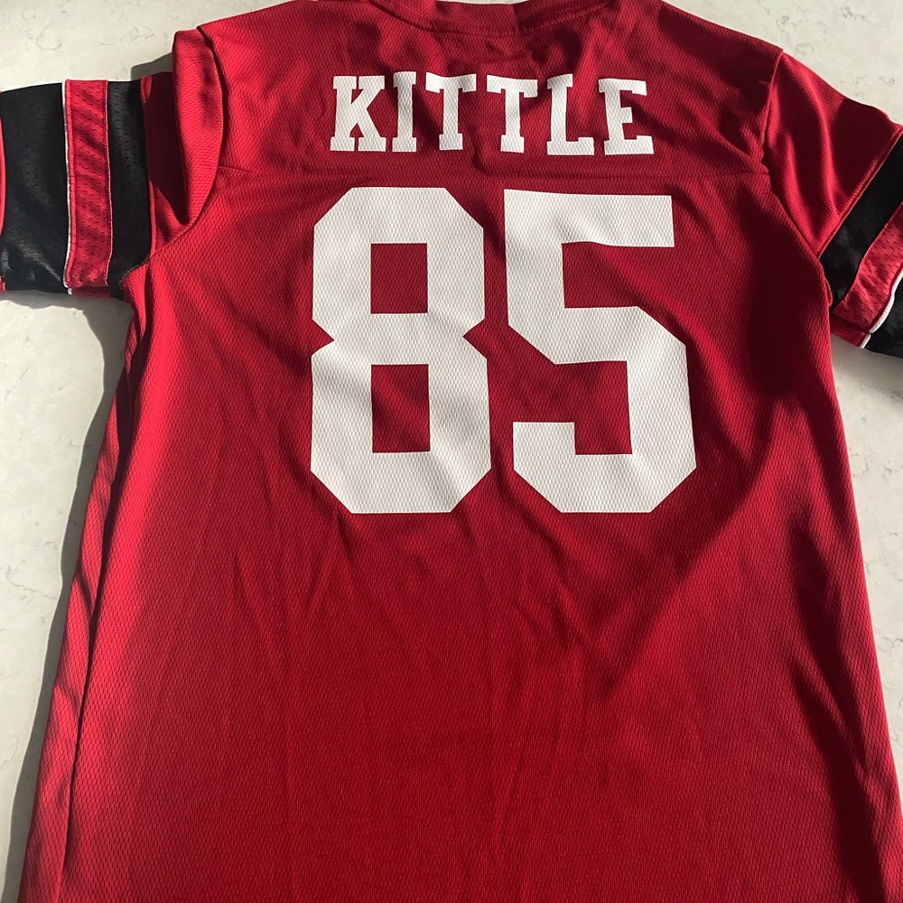 George Kittle San Francisco 49ers Super Bowl football jersey forty-niners